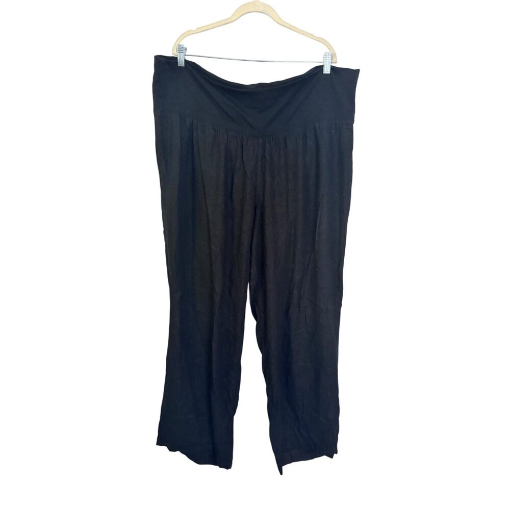 Old‎ Navy wide leg pull on elastic waist linen pants size XXL vacation summer